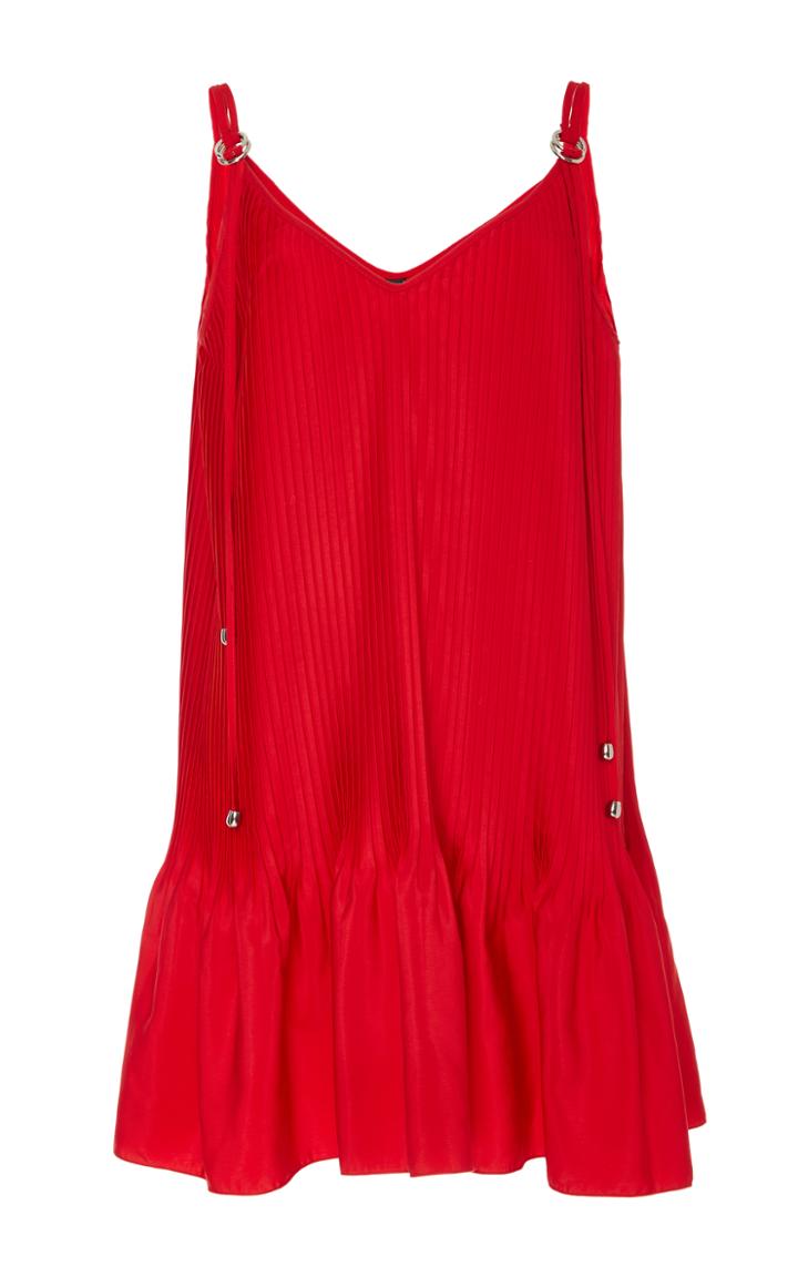 Adam Selman Topiary Pleated Swing Dress