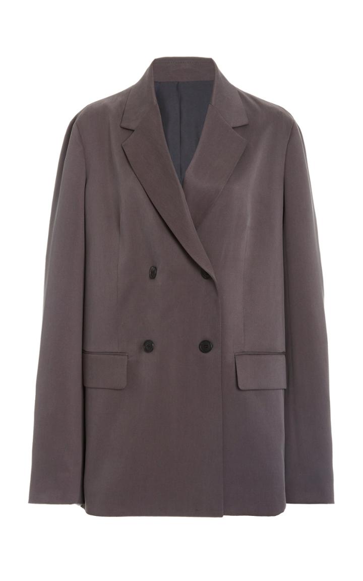 Moda Operandi The Row Orla Double-breasted Silk Blazer
