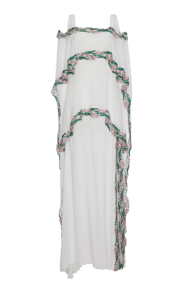 Blumarine Layered Floral Embroidered Gown