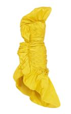 Raisa Vanessa Yellow One Shouldered Ruffled Mini Dress