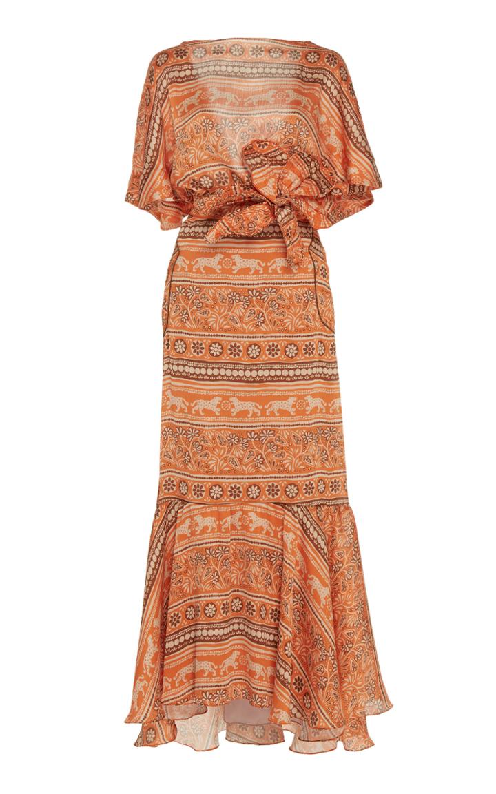 Johanna Ortiz The Quintessence Of Calm Satin V-back Dress