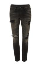 R13 Shredded Black Alison Cropped Jeans