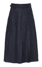 Gabriela Hearst Herbert Belted Pleated Linen Skirt
