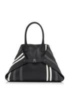 Akris Ai Small Striped Leather Top Handle Bag