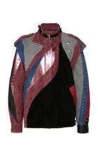 Alberta Ferretti Paneled Leather And Suede Jacket