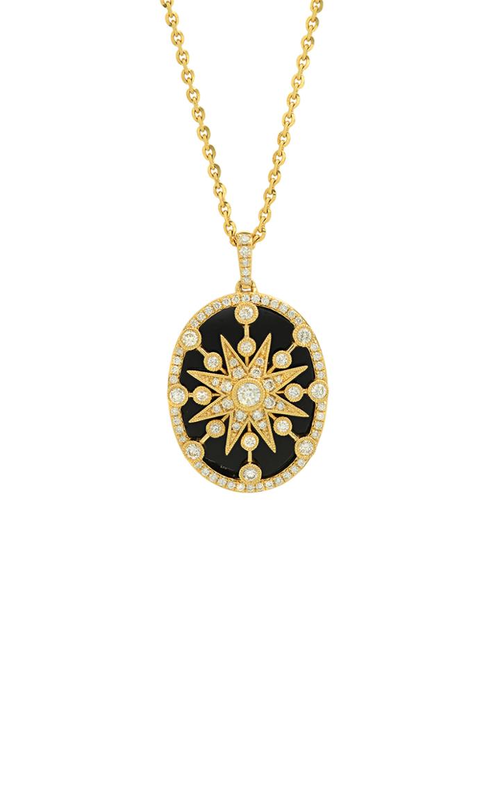 Colette Jewelry Star Cage 18k Yellow-gold, Onyx, And Diamond Pendant