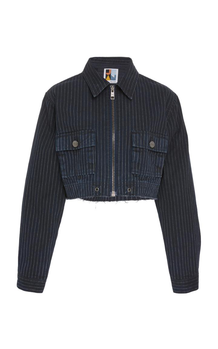 Jean Atelier Alix Pinstripe Cropped Jacket