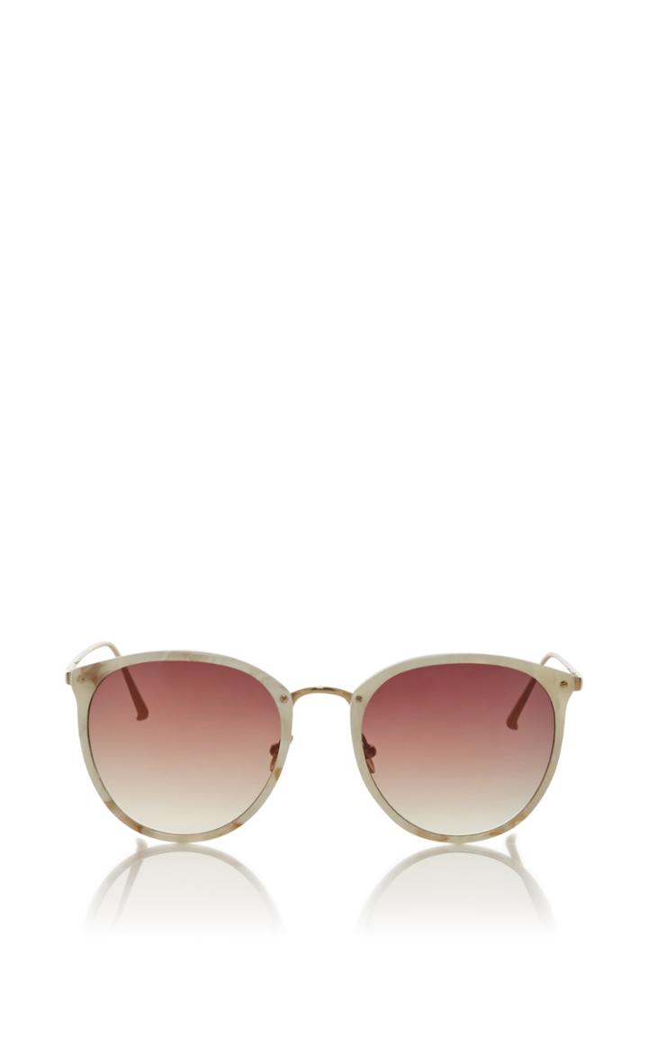 Linda Farrow Ivory Frame Rose Ombre Sunglasses