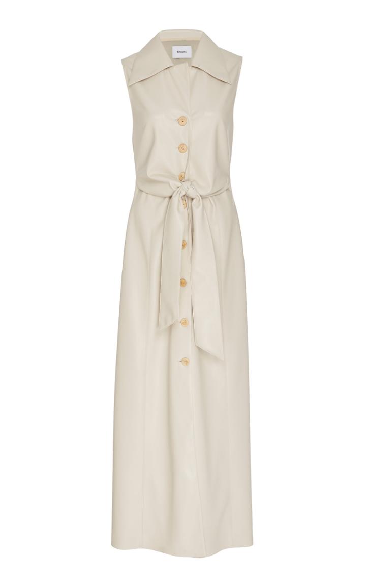 Nanushka Sharma Tie-front Vegan Leather Maxi Dress