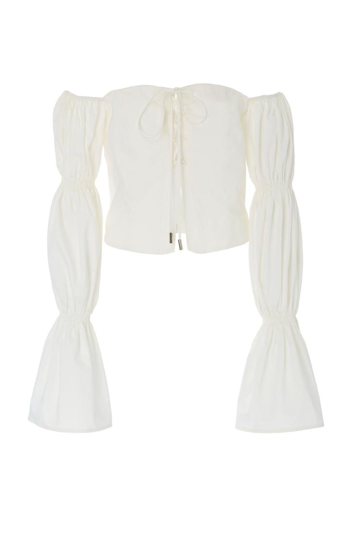Cult Gaia Claire Off-the-shoulder Cotton Top