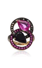 Fabio Salini Toi Et Moi Pink And Black Sapphire Ring