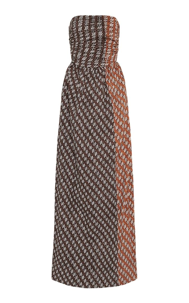 Moda Operandi Bassike Printed Cotton Strapless Maxi Dress