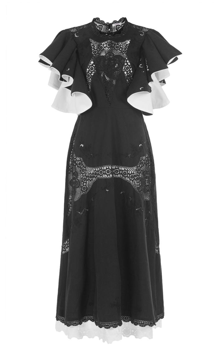 Moda Operandi Nevenka The Close Circle Crochet-detailed Cotton Midi Dress