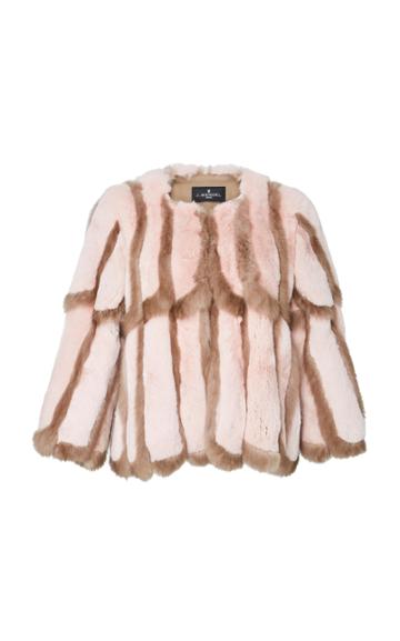 J. Mendel Scalloped Chinchilla Jacket With Sable Trim