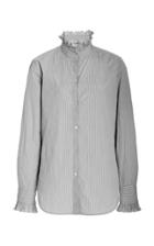 Moda Operandi Nili Lotan Lydia Ruffle-trimmed Striped Cotton Shirt