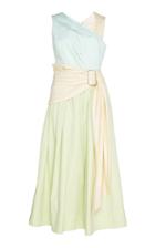Moda Operandi Peter Pilotto Asymmetric Drape-effect Cotton Dress Size: 4