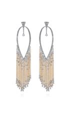 Mike Joseph White And Yellow Gold Shoulder Grazing Statement Earring