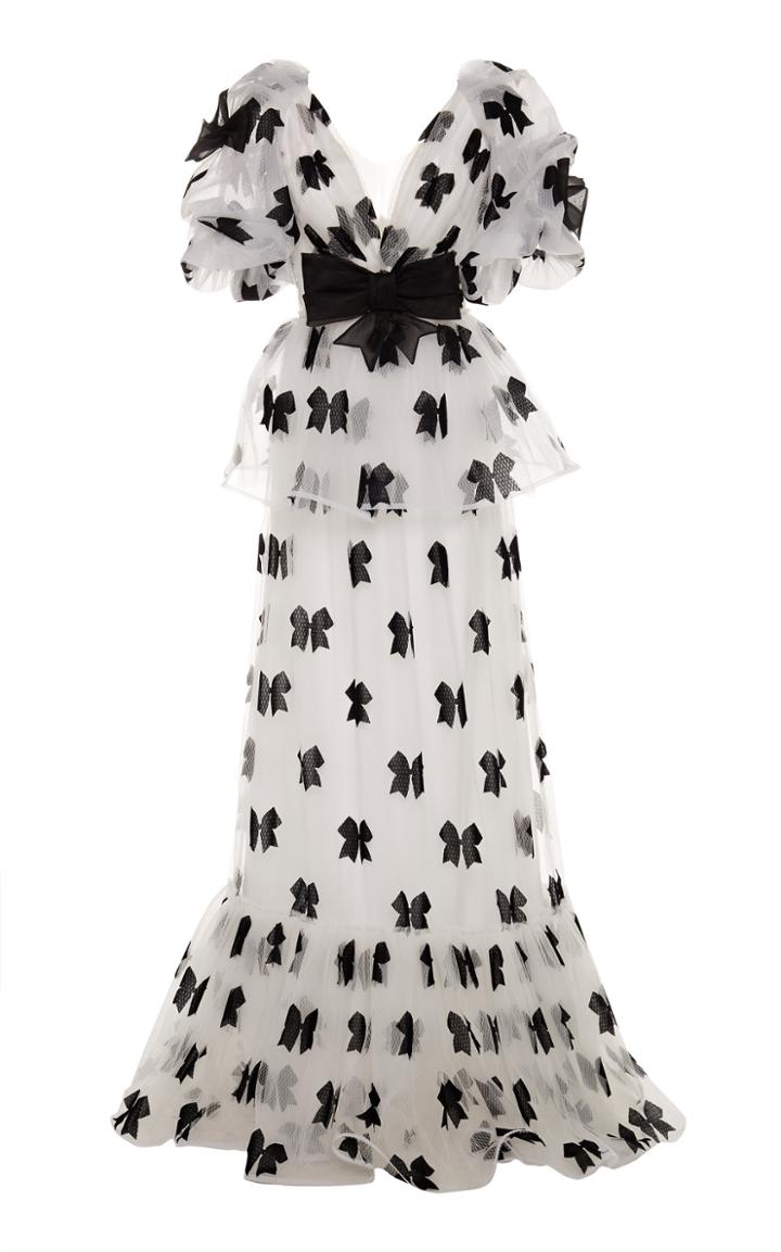 Rodarte Bow-detailed Belted Tulle Gown