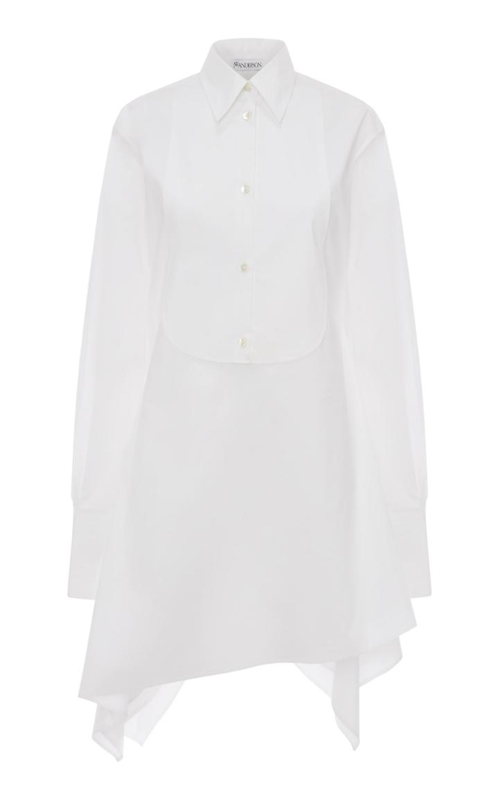 Moda Operandi Jw Anderson Asymmetric Bib-front Cotton Shirt Dress