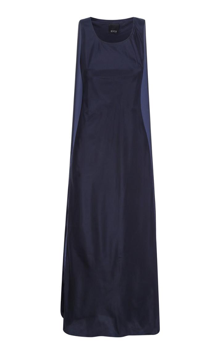 Bevza Taffeta Midi Dress With Train