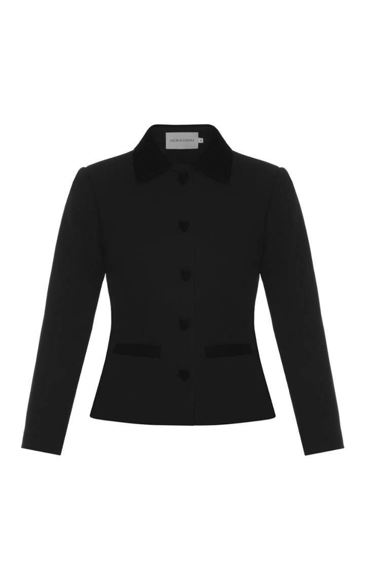 George Keburia Velvet Tipped Blazer