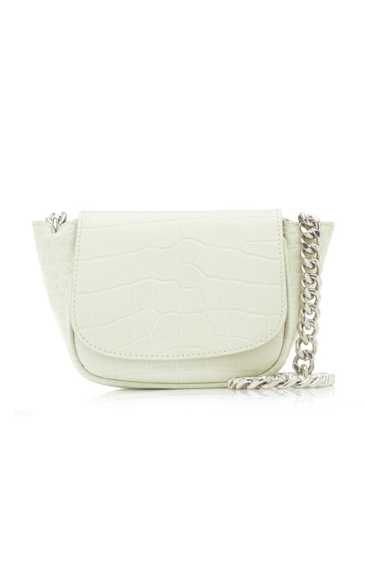 Simon Miller Mini Bend Croc-effect Leather Crossbody Bag