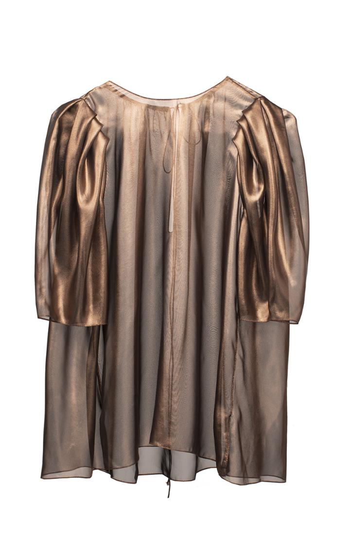 Moda Operandi Lake Studio Metallic Pleated Top Size: 44