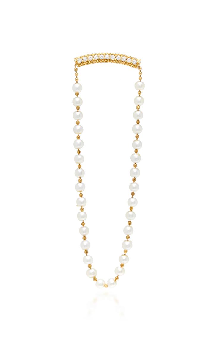 Yvonne Leon Single Chain Earring With Pearls