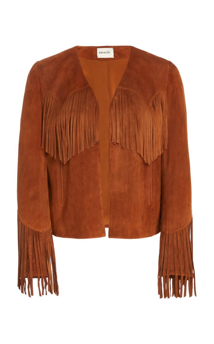Moda Operandi Khaite Gracie Fringed Leather Jacket Size: 2