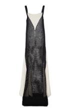 Moda Operandi Albus Lumen Necto Two-tone Open-knit Cotton Dress Size: 8