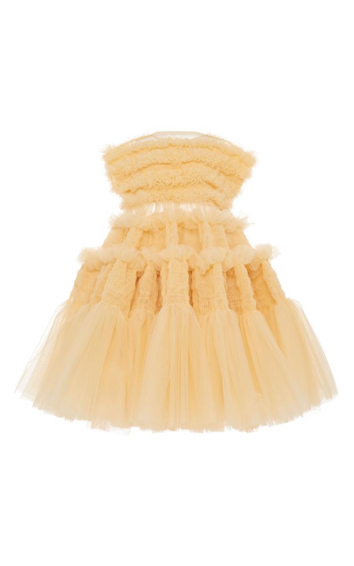 Moda Operandi Molly Goddard Skye Smocked & Ruffled Tulle Gown Size: M