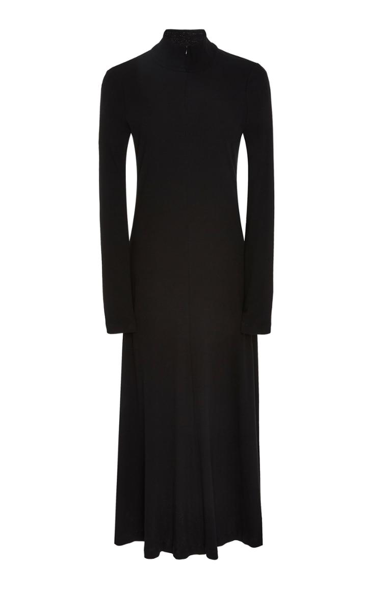 Rosetta Getty Zip-detailed Ribbed Cotton-jersey Turtleneck Dress