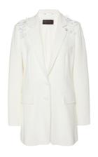 Max Mara Essere Floral-embellished Wool-effect Jacket