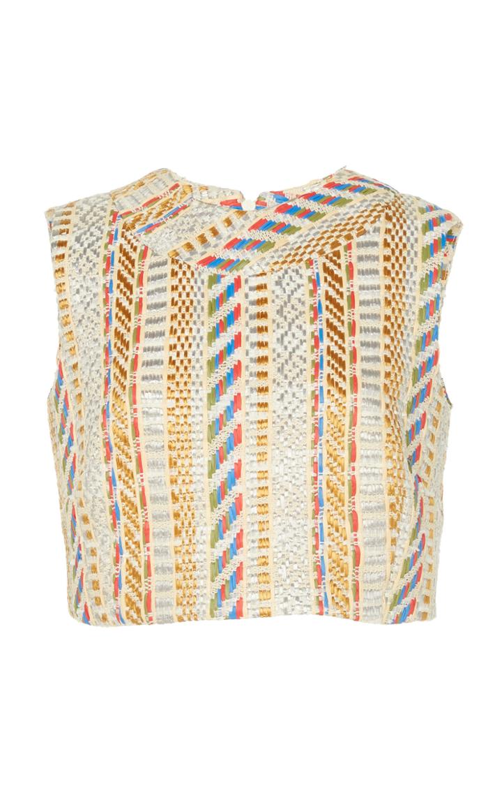 Semsem Raffia Crop Top