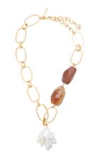 Oscar De La Renta Biwa Pearl And Agate Stone Necklace