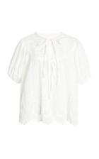 Moda Operandi Loveshackfancy Bronte Swiss Dot Cotton Top