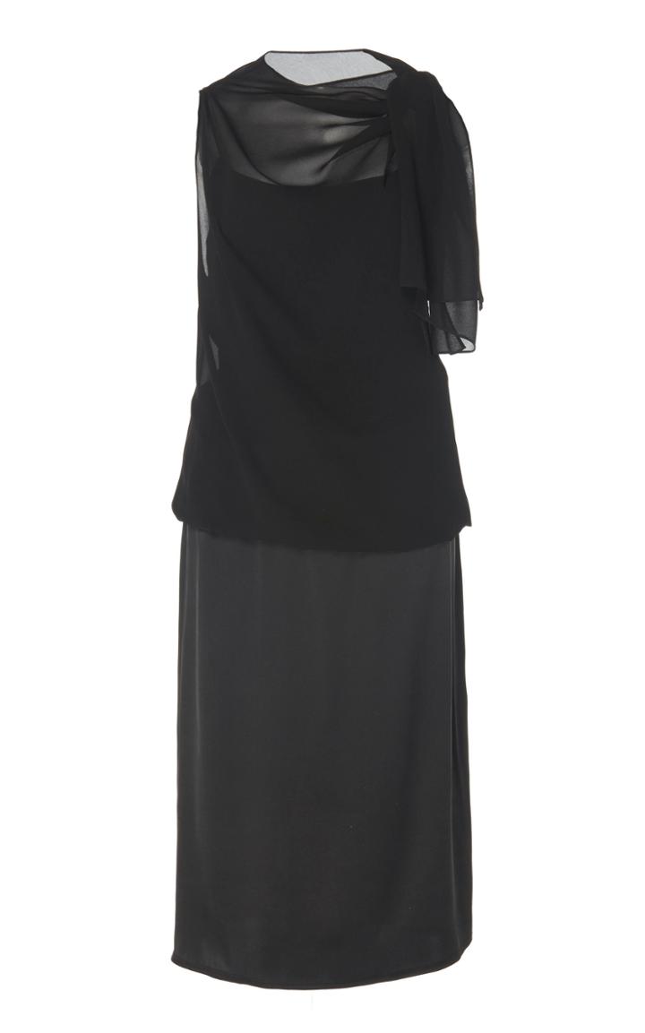 Akris Georgette Overlay Silk Dress