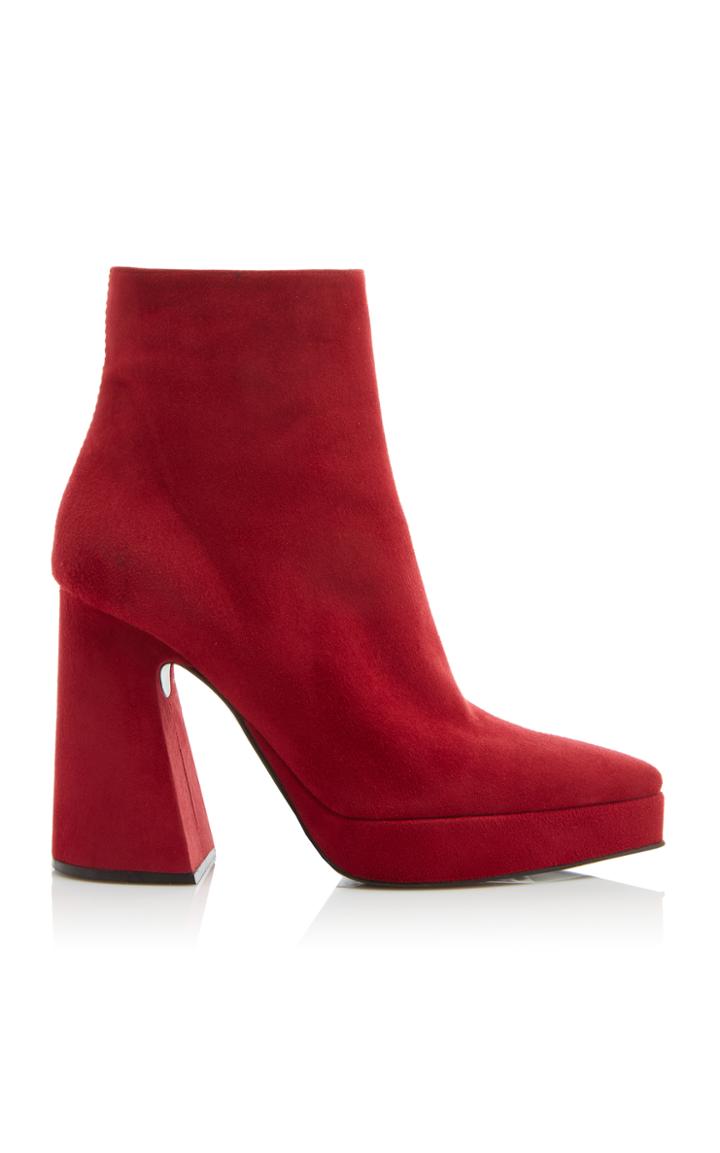 Proenza Schouler Stacked Heel Suede Bootie