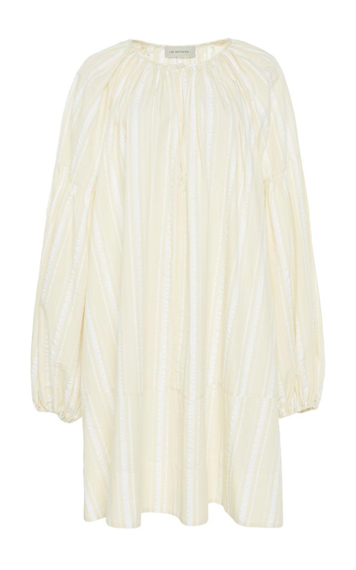 Lee Mathews Elka Striped Cotton-seersucker Tunic