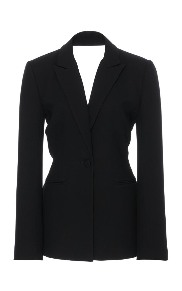 Diane Von Furstenberg Collared Open Back Blazer