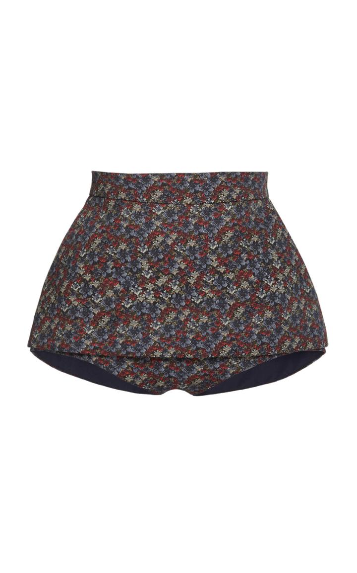 Pushbutton Printed Cotton Mini Skort