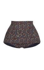 Pushbutton Printed Cotton Mini Skort