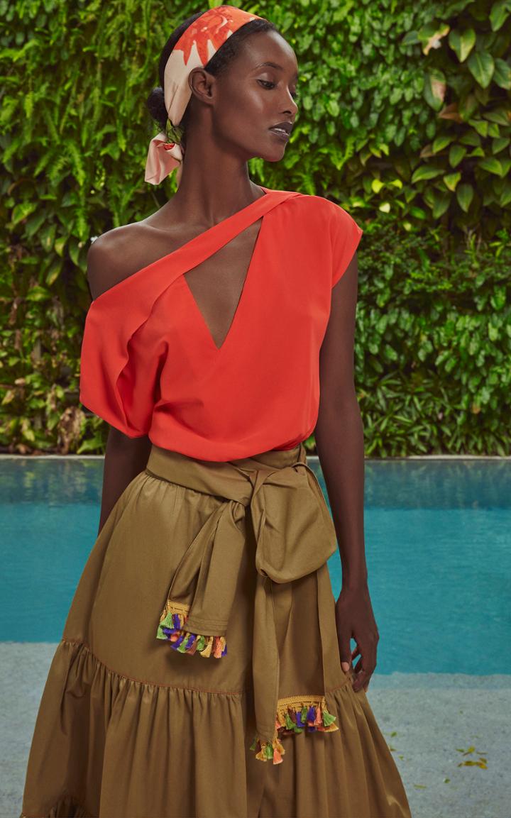 Moda Operandi Silvia Tcherassi Alejandrina Cutout Crepe Top Size: S