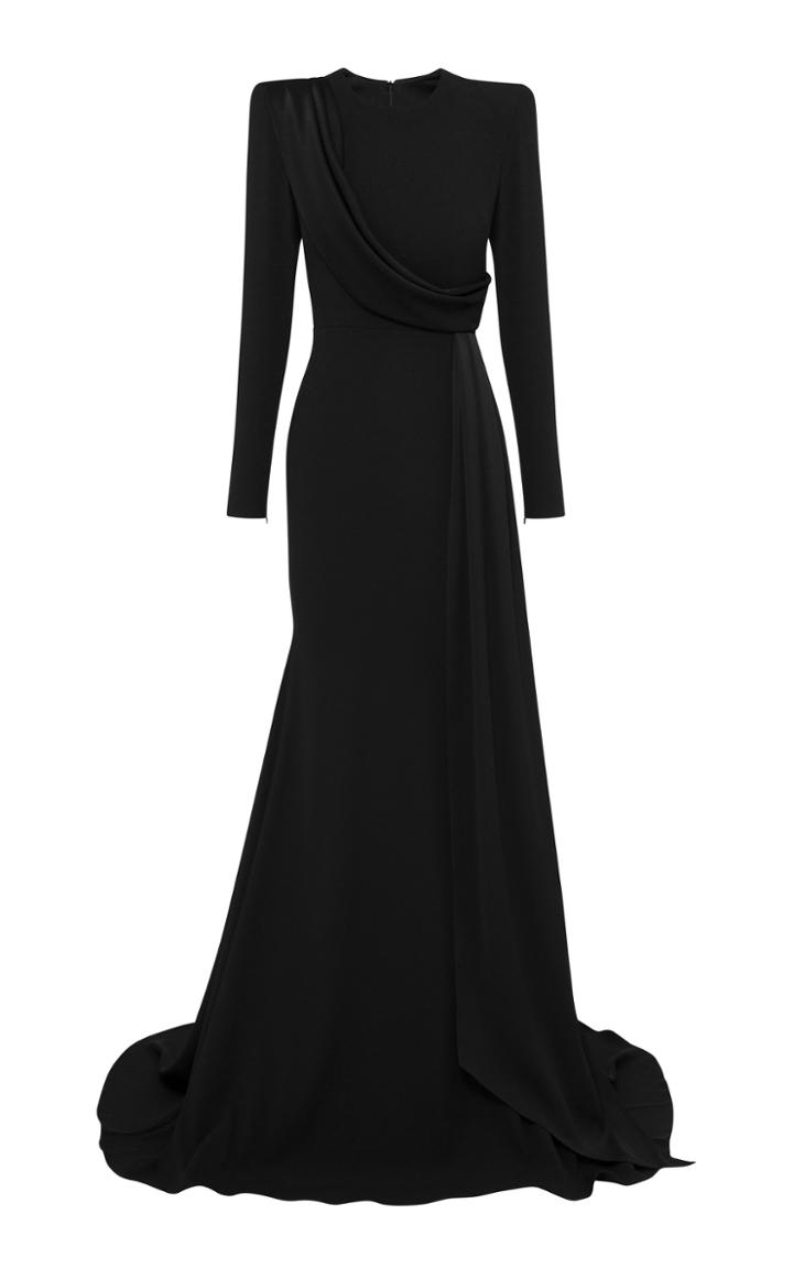 Moda Operandi Alex Perry Maxwell Drape-detailed Satin Crepe Gown