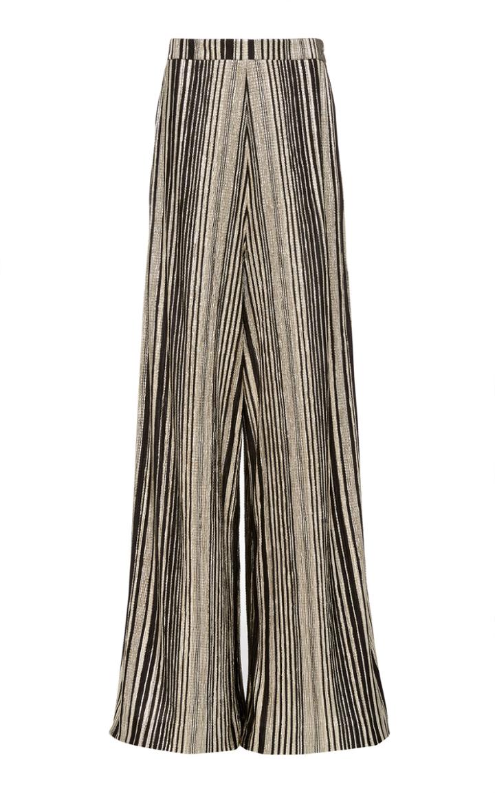 Christian Siriano Metallic Stripe High-rise Pants