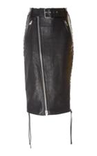 Balenciaga Zip-detailed Leather Skirt