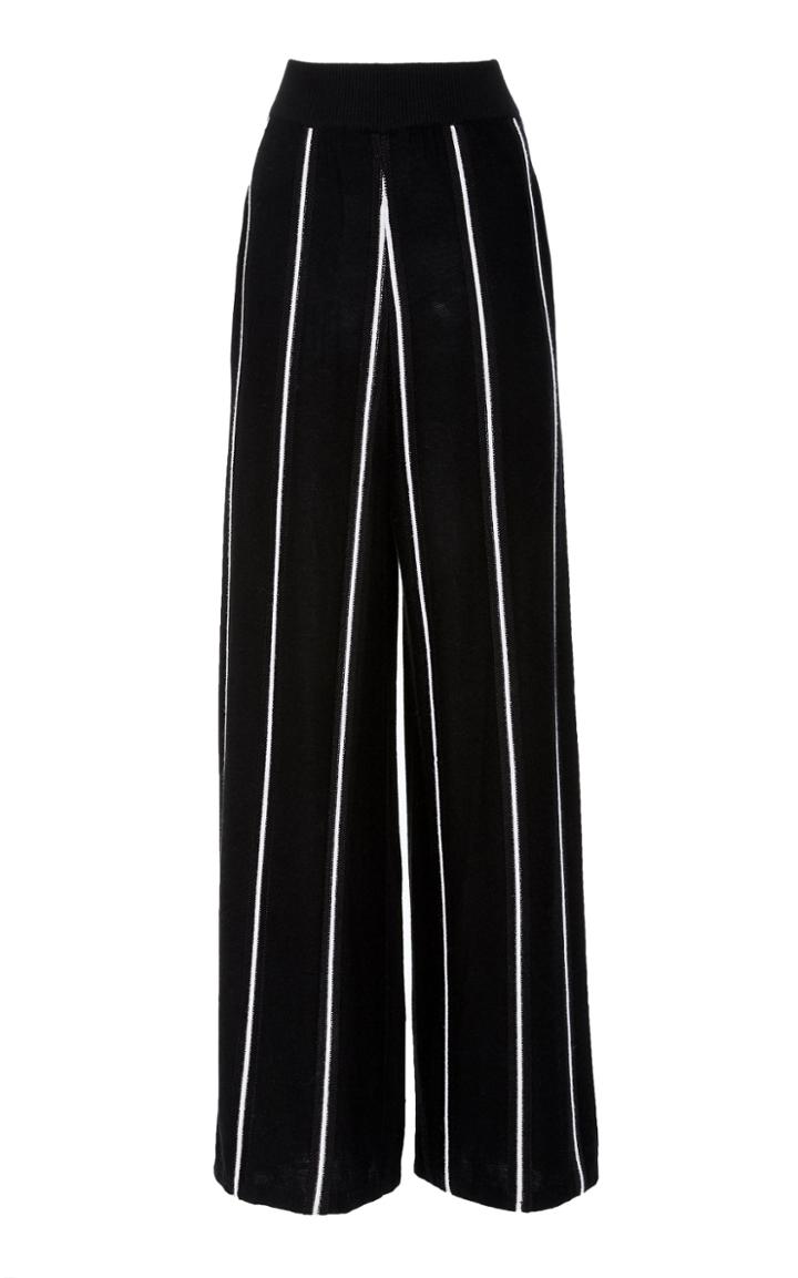 Sally Lapointe Cashmere-blend Striped Wide Leg Pants
