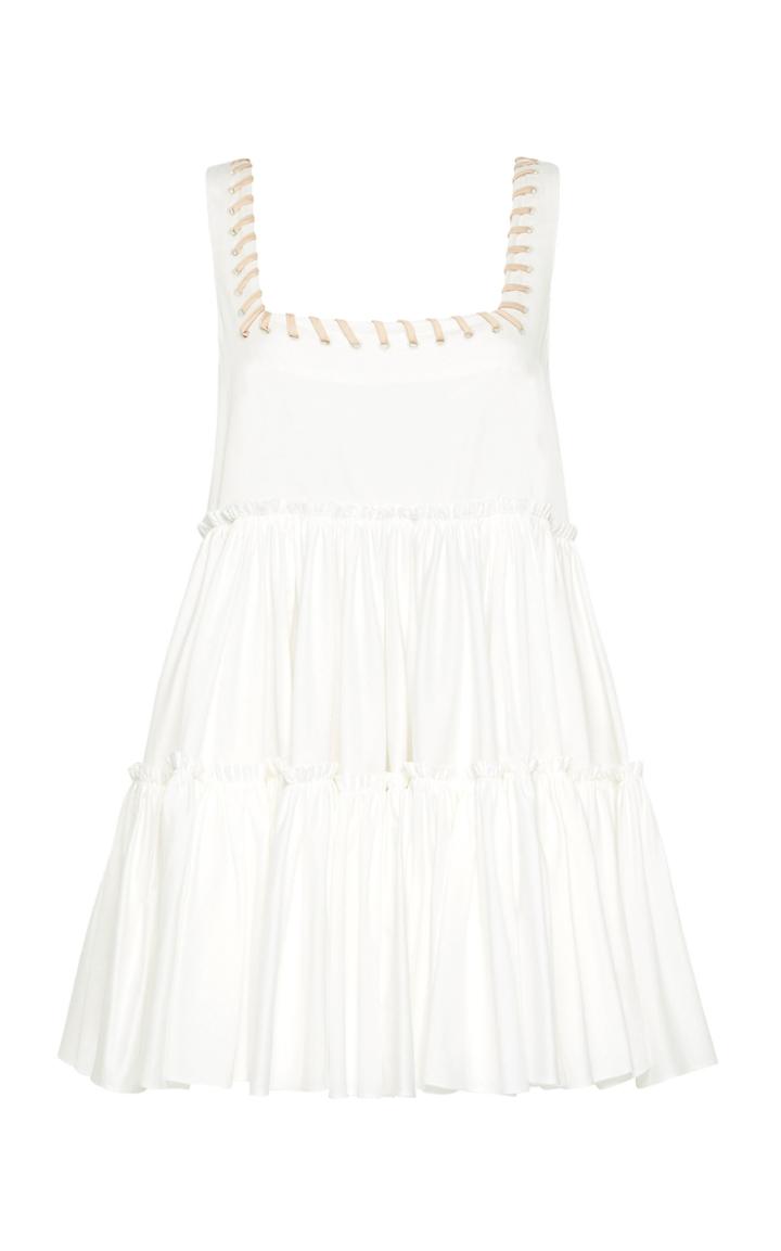 Aje Hushed Braid-detailed Cotton Mini Dress