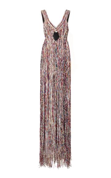 Moda Operandi Gabriela Hearst Thalia Fringe Silk Maxi Dress Size: 36