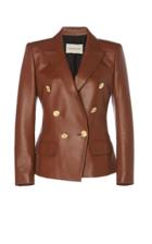 Alexandre Vauthier Double Breasted Leather Blazer Jacket